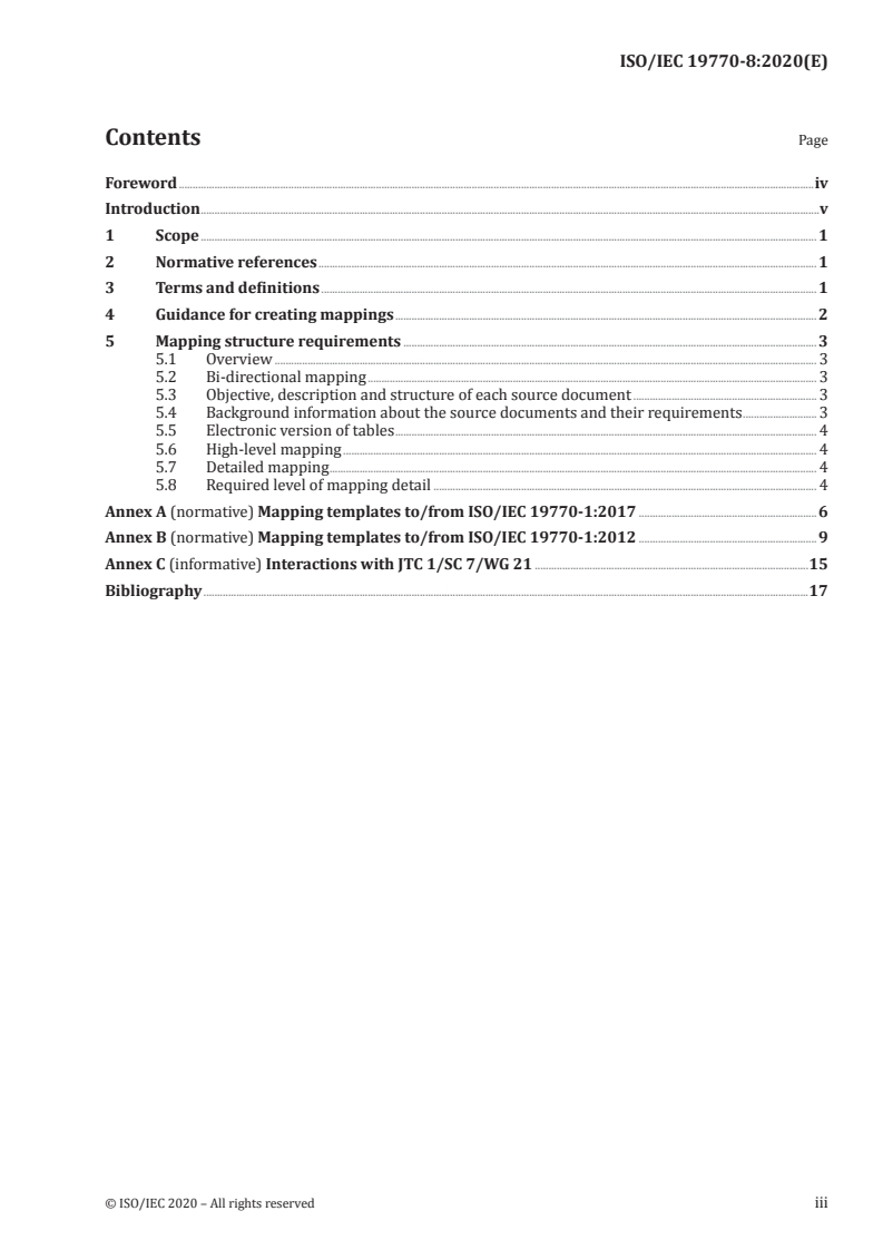 ISO/IEC 19770-8:2020 ISO/IEC 19770-8:2020 - Information technology — IT asset management — Part 8: Guidelines for mapping of industry practices to/from the ISO/IEC 19770 family of standards/6/2020 - Page 3 preview