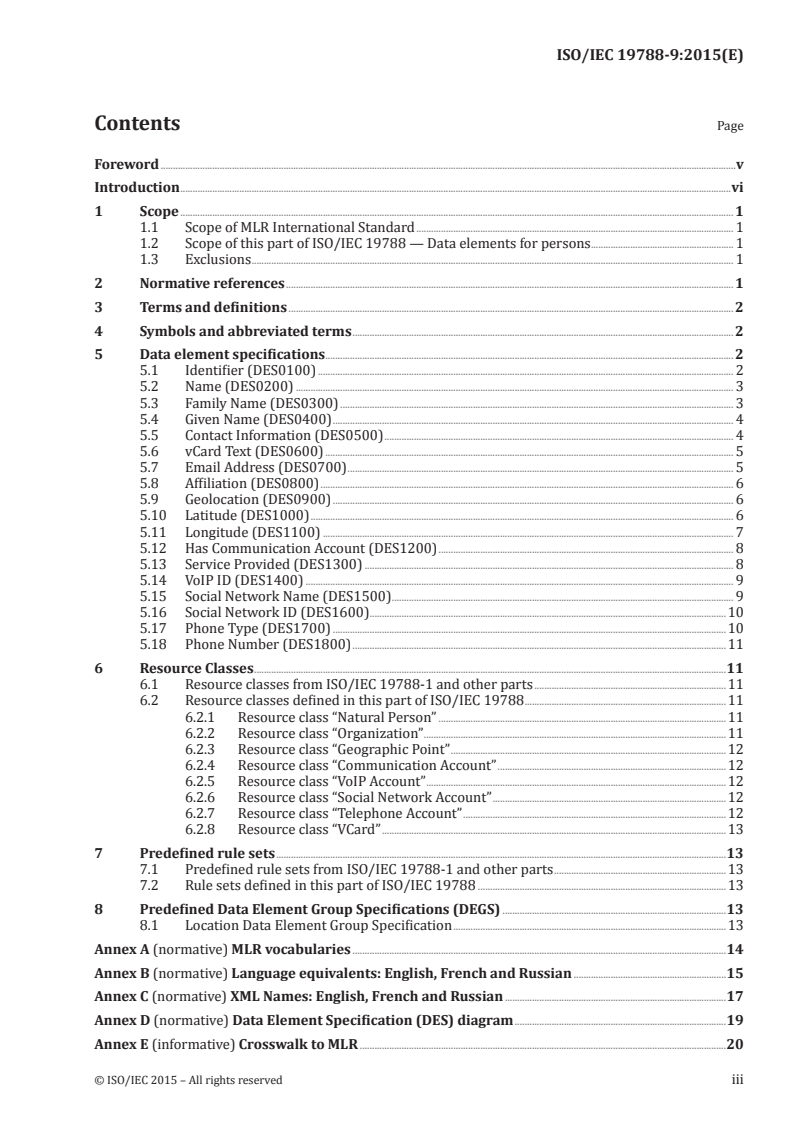 ISO/IEC 19788-9:2015 ISO/IEC 19788-9:2015 - Information technology — Learning, education and training — Metadata for learning resources — Part 9: Data elements for persons/6/2015 - Page 3 preview