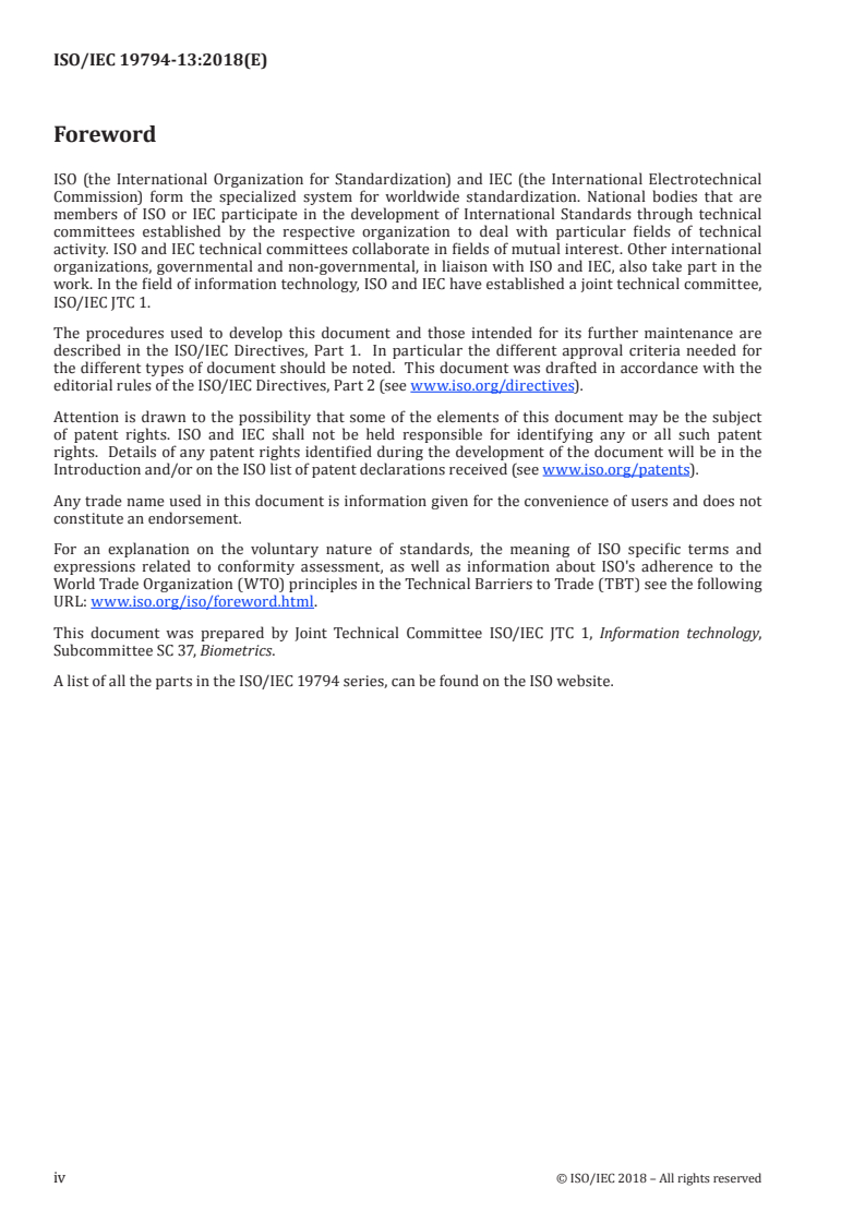 ISO/IEC 19794-13:2018 ISO/IEC 19794-13:2018 - Information technology — Biometric data interchange formats — Part 13: Voice data/23/2018 - Page 4 preview