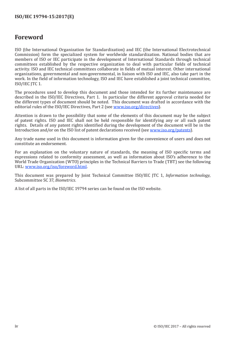 ISO/IEC 19794-15:2017 ISO/IEC 19794-15:2017 - Information technology — Biometric data interchange format — Part 15: Palm crease image data/9/2017 - Page 4 preview