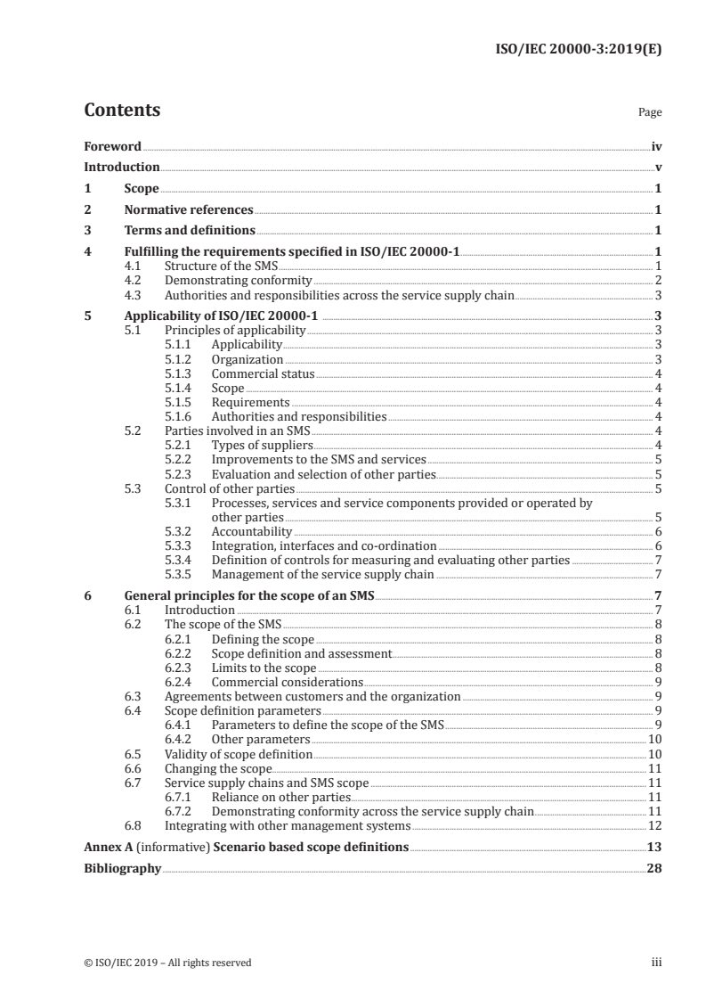 ISO/IEC 20000-3:2019 ISO/IEC 20000-3:2019 - Information technology — Service management — Part 3: Guidance on scope definition and applicability of ISO/IEC 20000-1/19/2019 - Page 3 preview