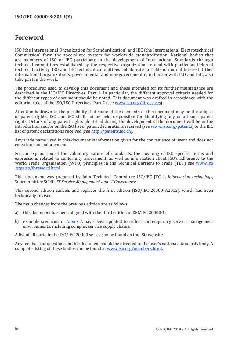 ISO/IEC 20000-3:2019 ISO/IEC 20000-3:2019 - Information technology — Service management — Part 3: Guidance on scope definition and applicability of ISO/IEC 20000-1/19/2019 - Page 4 preview