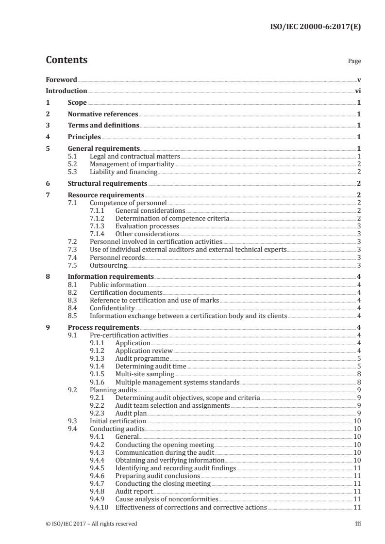 ISO/IEC 20000-6:2017 ISO/IEC 20000-6:2017 - Information technology — Service management — Part 6: Requirements for bodies providing audit and certification of service management systems/6/2017 - Page 3 preview