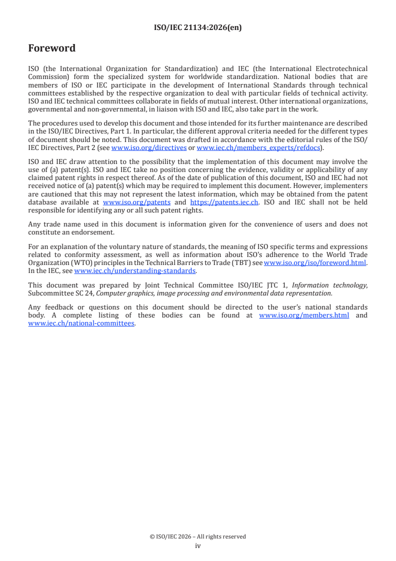 ISO/IEC 21134:2026 ISO/IEC 21134:2026 - Information technology — Computer graphics, image processing and environmental data representation — Benchmarking of integrated indoor localization and tracking methods using dead reckoning
Released:30. 01. 2026 - Page 4 preview