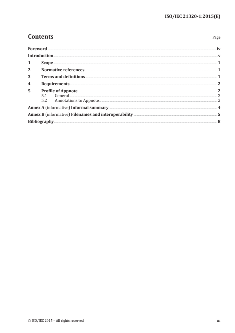 ISO/IEC 21320-1:2015 ISO/IEC 21320-1:2015 - Information technology — Document Container File — Part 1: Core/20/2015 - Page 3 preview