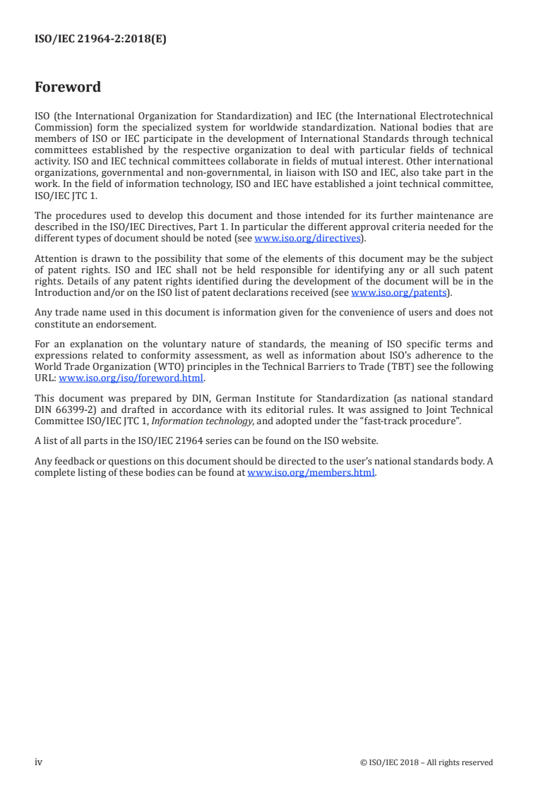 ISO/IEC 21964-2:2018 ISO/IEC 21964-2:2018 - Information technology — Destruction of data carriers — Part 2: Requirements for equipment for destruction of data carriers/30/2018 - Page 4 preview