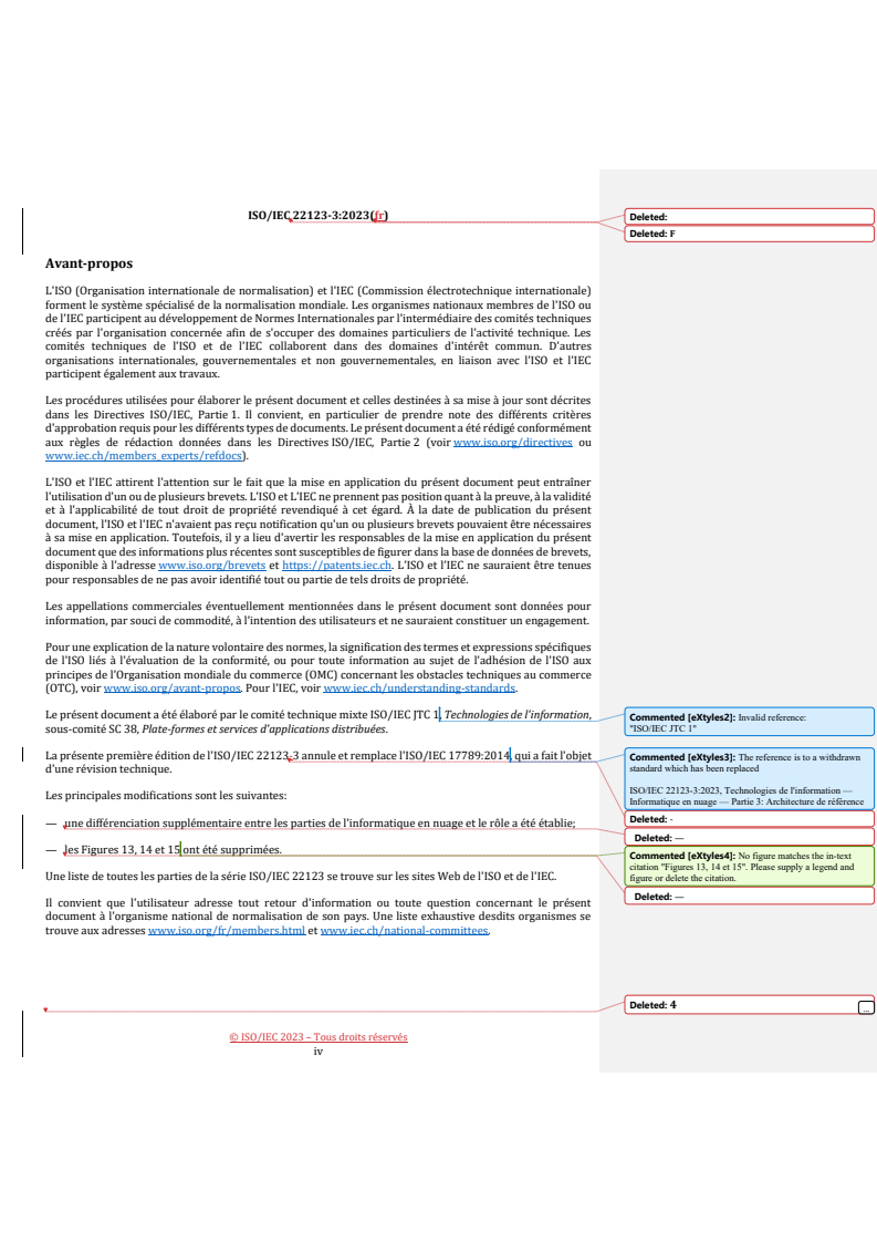 ISO/IEC 22123-3:2023 REDLINE ISO/IEC 22123-3:2023 - Technologies de l'information — Informatique en nuage — Partie 3: Architecture de référence - Page 4 preview