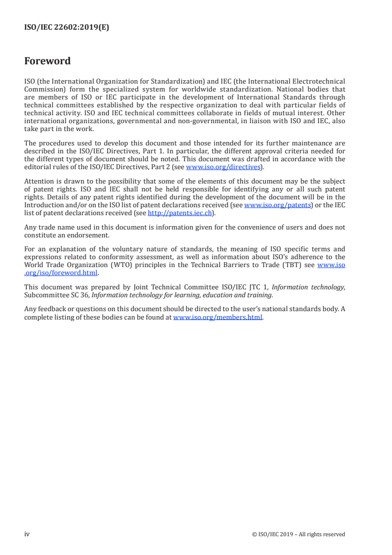 ISO/IEC 22602:2019 ISO/IEC 22602:2019 - Information technology — Learning, education and training — Competency models expressed in MLR/30/2019 - Page 4 preview