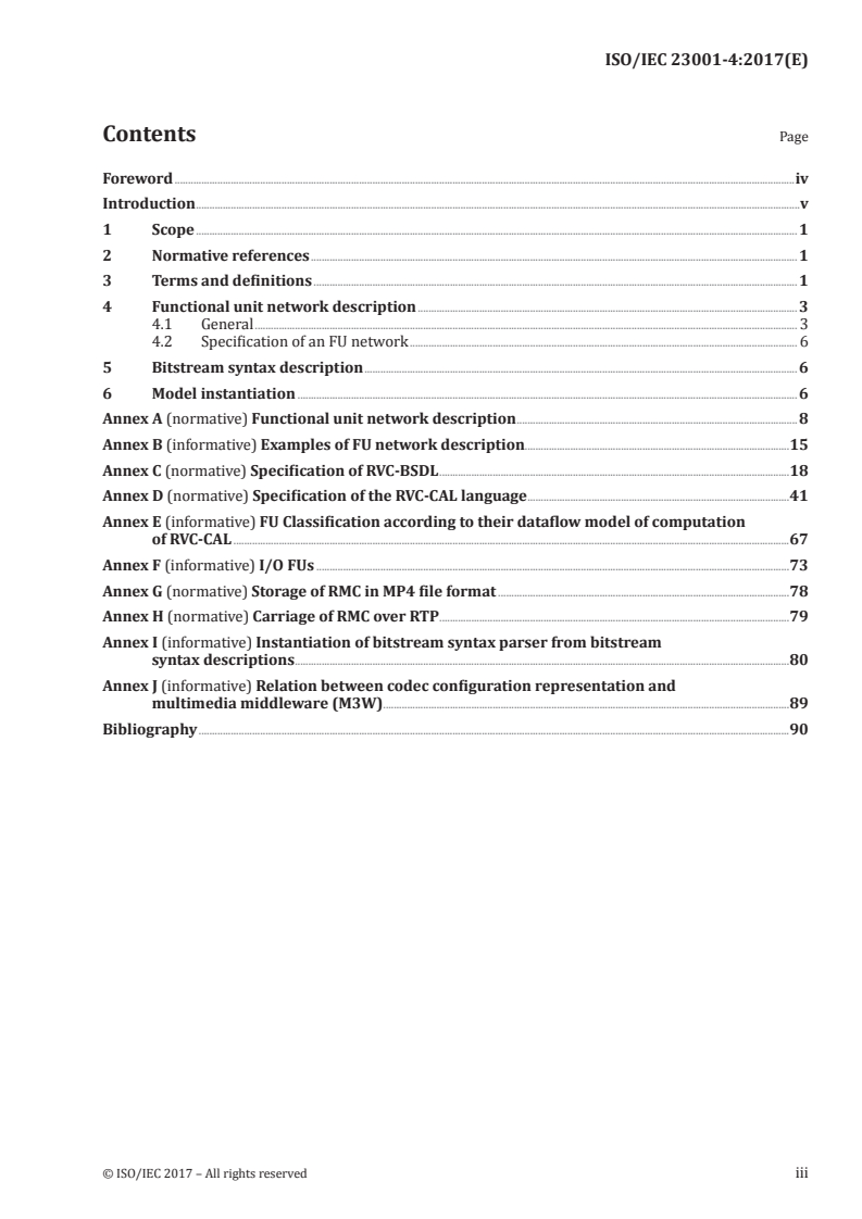 ISO/IEC 23001-4:2017 ISO/IEC 23001-4:2017 - Information technology — MPEG systems technologies — Part 4: Codec configuration representation/9/2017 - Page 3 preview