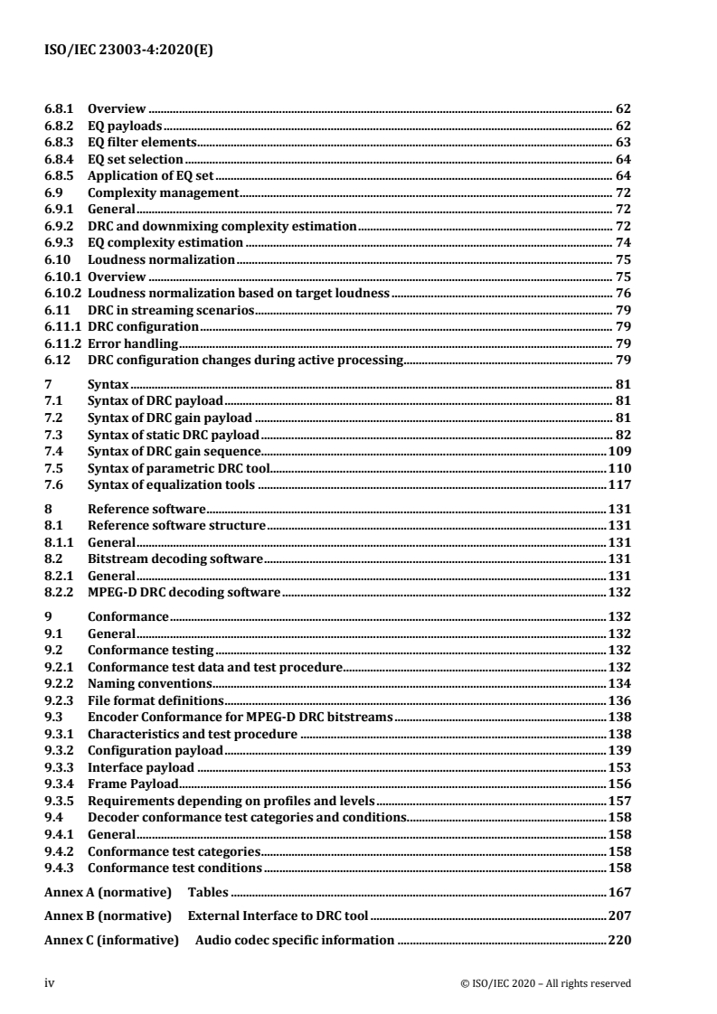 ISO/IEC 23003-4:2020 ISO/IEC 23003-4:2020 - Information technology — MPEG audio technologies — Part 4: Dynamic range control/4/2020 - Page 4 preview