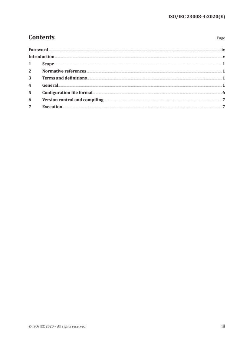 ISO/IEC 23008-4:2020 ISO/IEC 23008-4:2020 - Information technology — High efficiency coding and media delivery in heterogeneous environments — Part 4: MMT reference software
Released:6/4/2020 - Page 3 preview