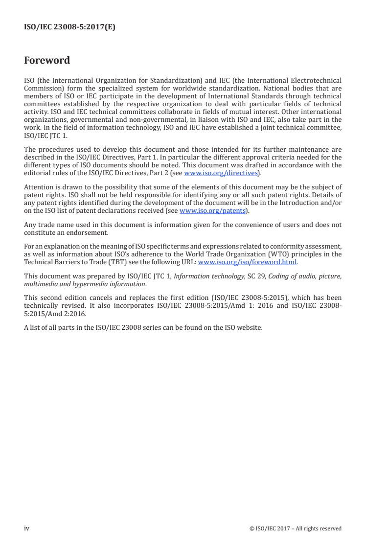 ISO/IEC 23008-5:2017 ISO/IEC 23008-5:2017 - Information technology — High efficiency coding and media delivery in heterogeneous environments — Part 5: Reference software for high efficiency video coding/2/2017 - Page 4 preview