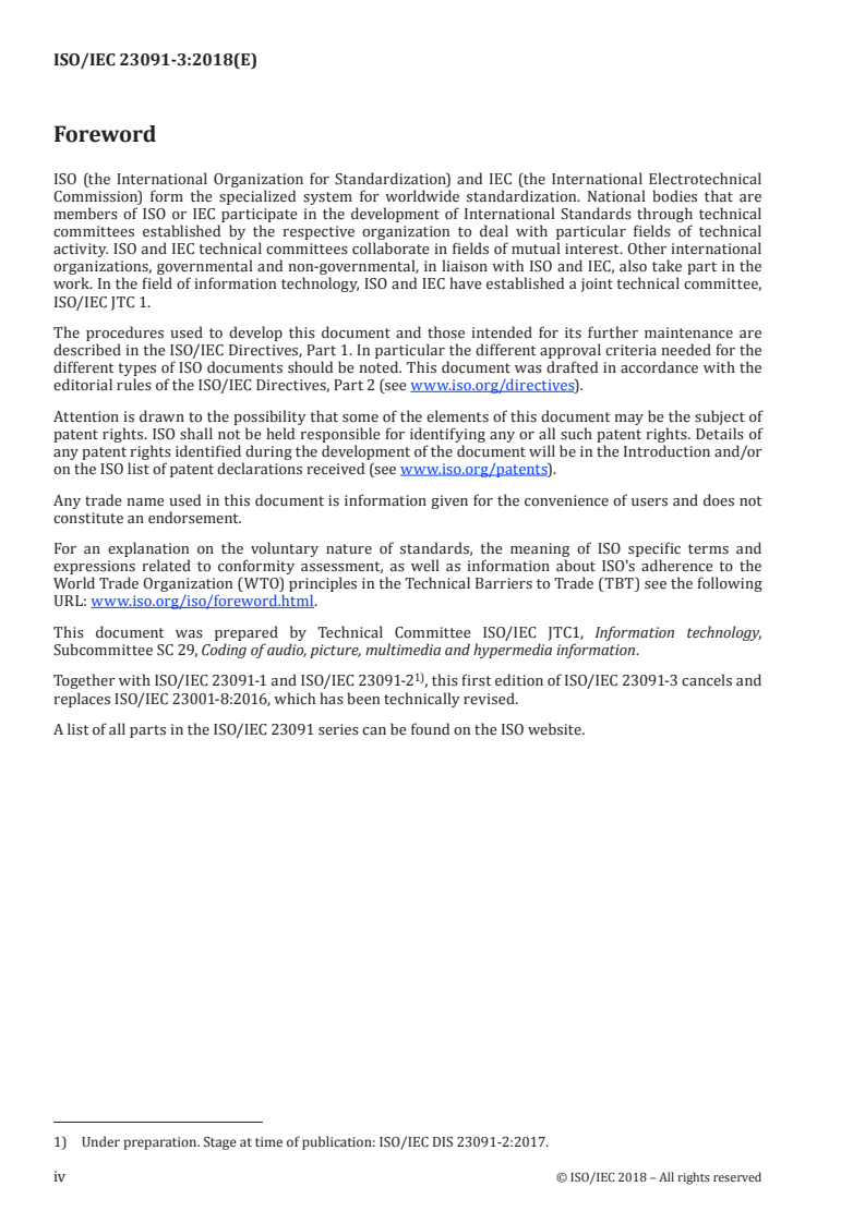 ISO/IEC 23091-3:2018 ISO/IEC 23091-3:2018 - Information technology — Coding-independent code points — Part 3: Audio/11/2018 - Page 4 preview