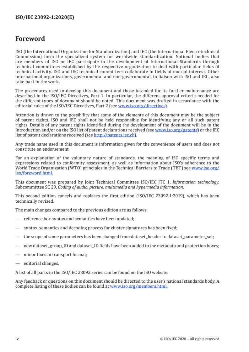 ISO/IEC 23092-1:2020 ISO/IEC 23092-1:2020 - Information technology — Genomic information representation — Part 1: Transport and storage of genomic information/20/2020 - Page 4 preview