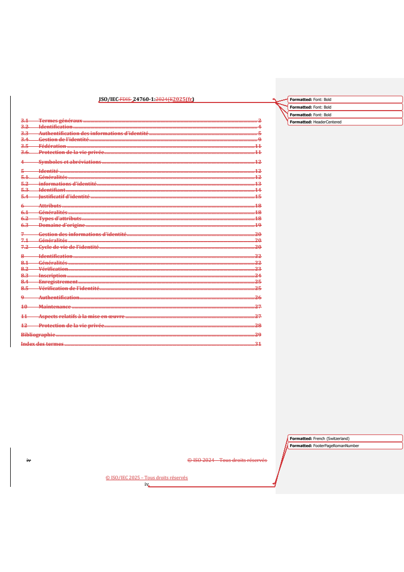 ISO/IEC 24760-1:2025 REDLINE ISO/IEC 24760-1:2025 - Sécurité de l'information, cybersécurité et protection de la vie privée — Cadre pour la gestion de l'identité — Partie 1: Concepts fondamentaux et terminologie - Page 4 preview