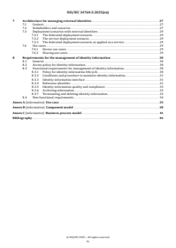 ISO/IEC 24760-2:2025 - Information security, cybersecurity and privacy protection — A framework for identity management — Part 2: Reference architecture and requirements
Released:16. 09. 2025 - Page 4 preview
