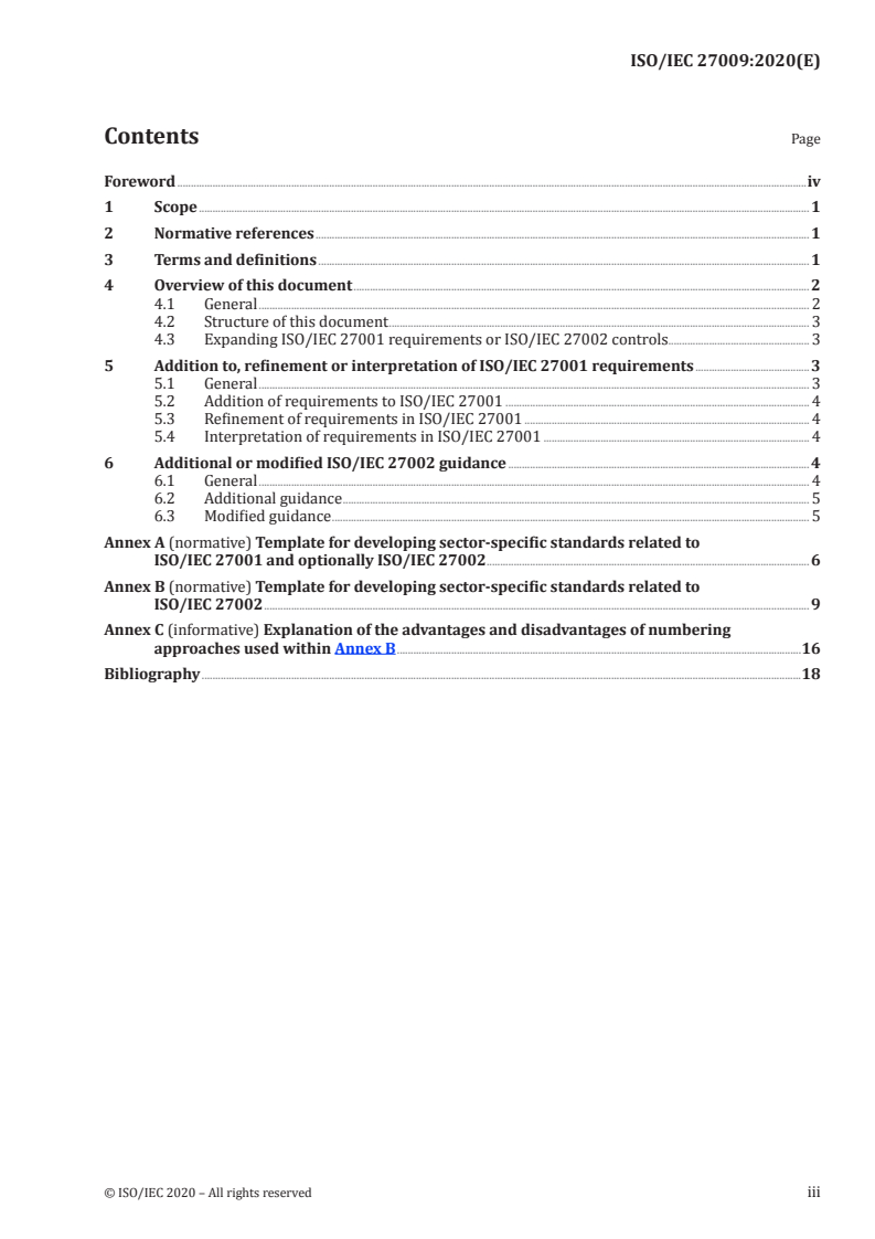 oSIST ISO/IEC DIS 27009:2019 ISO/IEC 27009:2020 - Information security, cybersecurity and privacy protection — Sector-specific application of ISO/IEC 27001 — Requirements/21/2020 - Page 3 preview