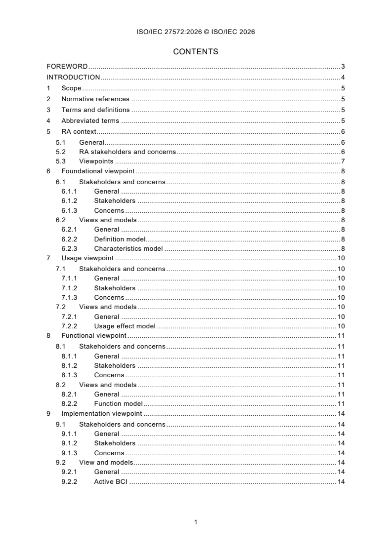 ISO/IEC 27572:2026 ISO/IEC 27572:2026 - Information technology — Brain-computer interfaces — Reference architecture - Page 3 preview