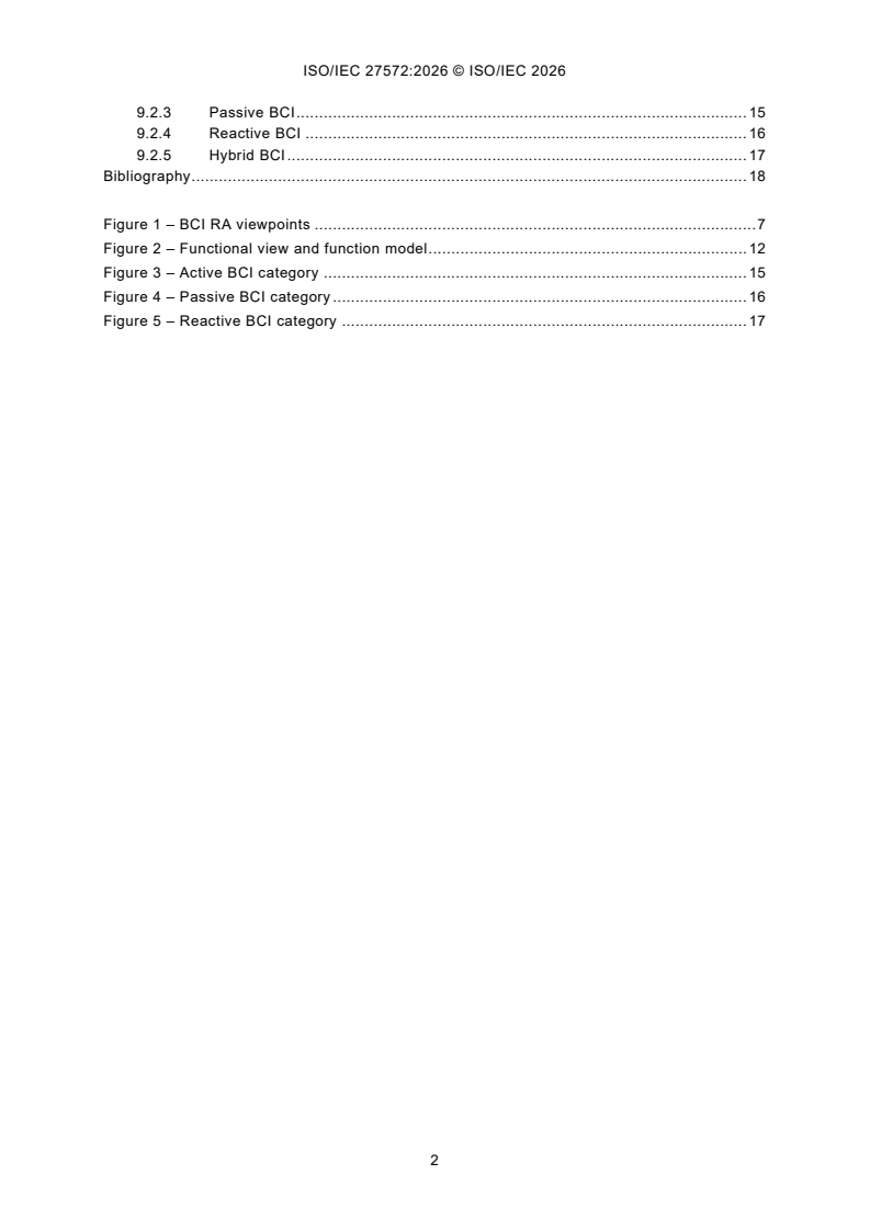ISO/IEC 27572:2026 ISO/IEC 27572:2026 - Information technology — Brain-computer interfaces — Reference architecture - Page 4 preview