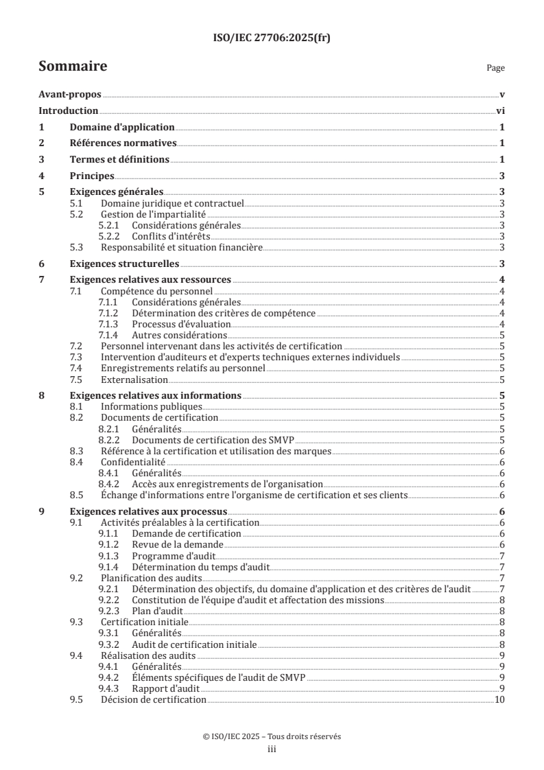 ISO/IEC 27706:2025 ISO/IEC 27706:2025 - Sécurité de l'information, cybersécurité et protection de la vie privée — Exigences pour les organismes procédant à l'audit et à la certification des systèmes de management de la protection de la vie privée
Released:10/14/2025 - Page 3 preview
