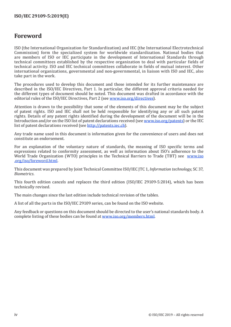 ISO/IEC 29109-5:2019 ISO/IEC 29109-5:2019 - Information technology — Conformance testing methodology for biometric data interchange formats defined in ISO/IEC 19794 — Part 5: Face image data/21/2019 - Page 4 preview