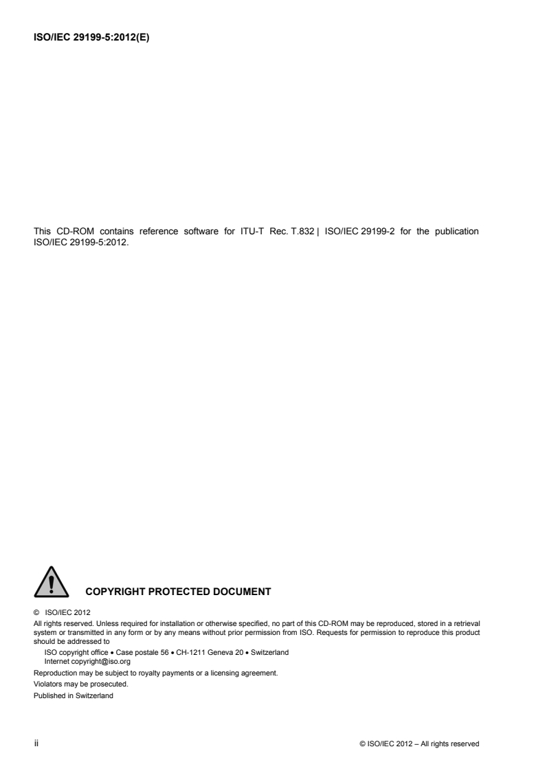 ISO/IEC 29199-5:2012 ISO/IEC 29199-5:2012 - Information technology — JPEG XR image coding system — Part 5: Reference software/7/2012 - Page 2 preview