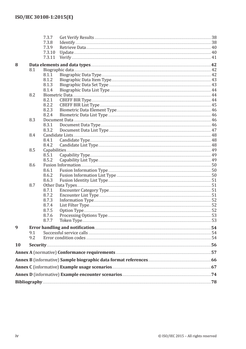 ISO/IEC 30108-1:2015 ISO/IEC 30108-1:2015 - Information technology — Biometric Identity Assurance Services — Part 1: BIAS services/7/2016 - Page 4 preview