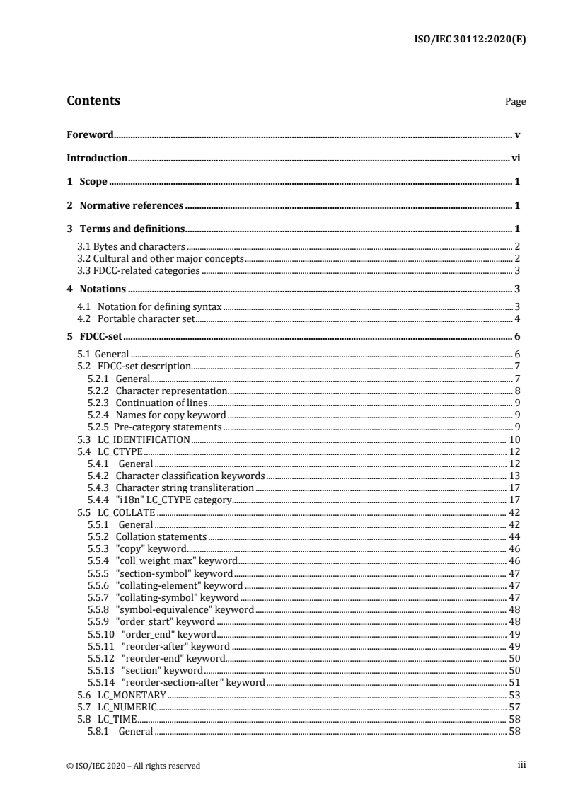 ISO/IEC 30112:2020 ISO/IEC 30112:2020 - Information technology — Specification methods for cultural conventions/23/2020 - Page 3 preview