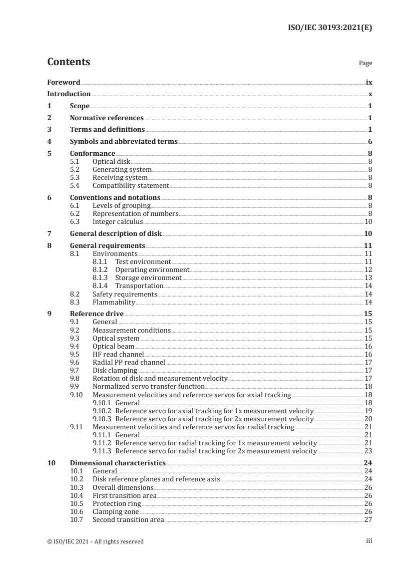 ISO/IEC 30193:2021 ISO/IEC 30193:2021 - Information technology — Digitally recorded media for information interchange and storage — 120 mm triple layer (100,0 Gbytes per disk) BD rewritable disk
Released:12/8/2021 - Page 3 preview