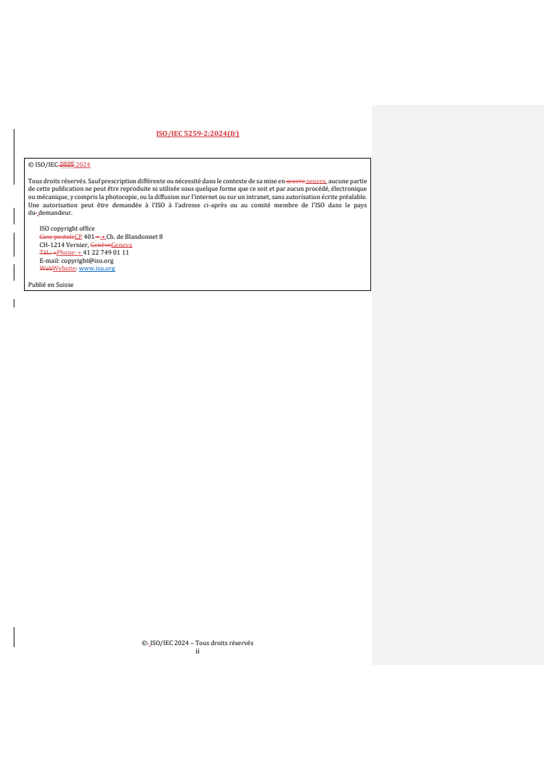 REDLINE ISO/IEC 5259-2:2024 - Intelligence artificielle — Qualité des données pour les analyses de données et l’apprentissage automatique (AA) — Partie 2: Mesures de la qualité des données
Released:11. 07. 2025