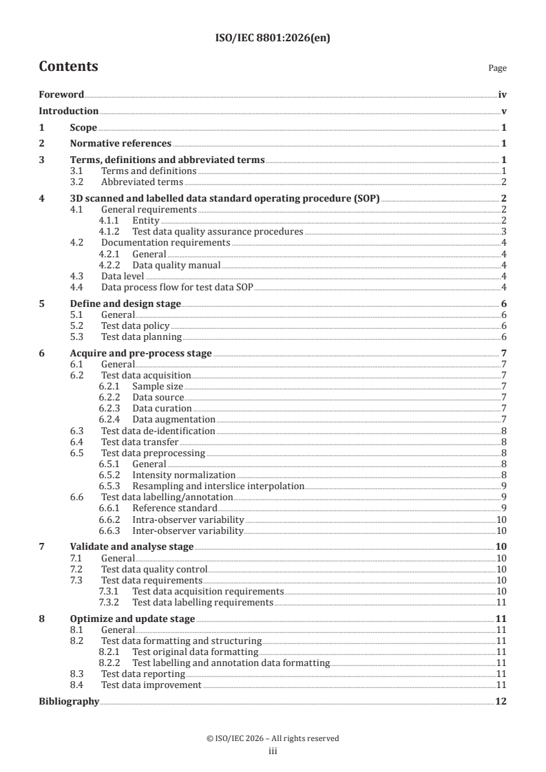 ISO/IEC 8801:2026 ISO/IEC 8801:2026 - Information technology — 3D printing and scanning — Data standard operating procedure (SOP) - Page 3 preview