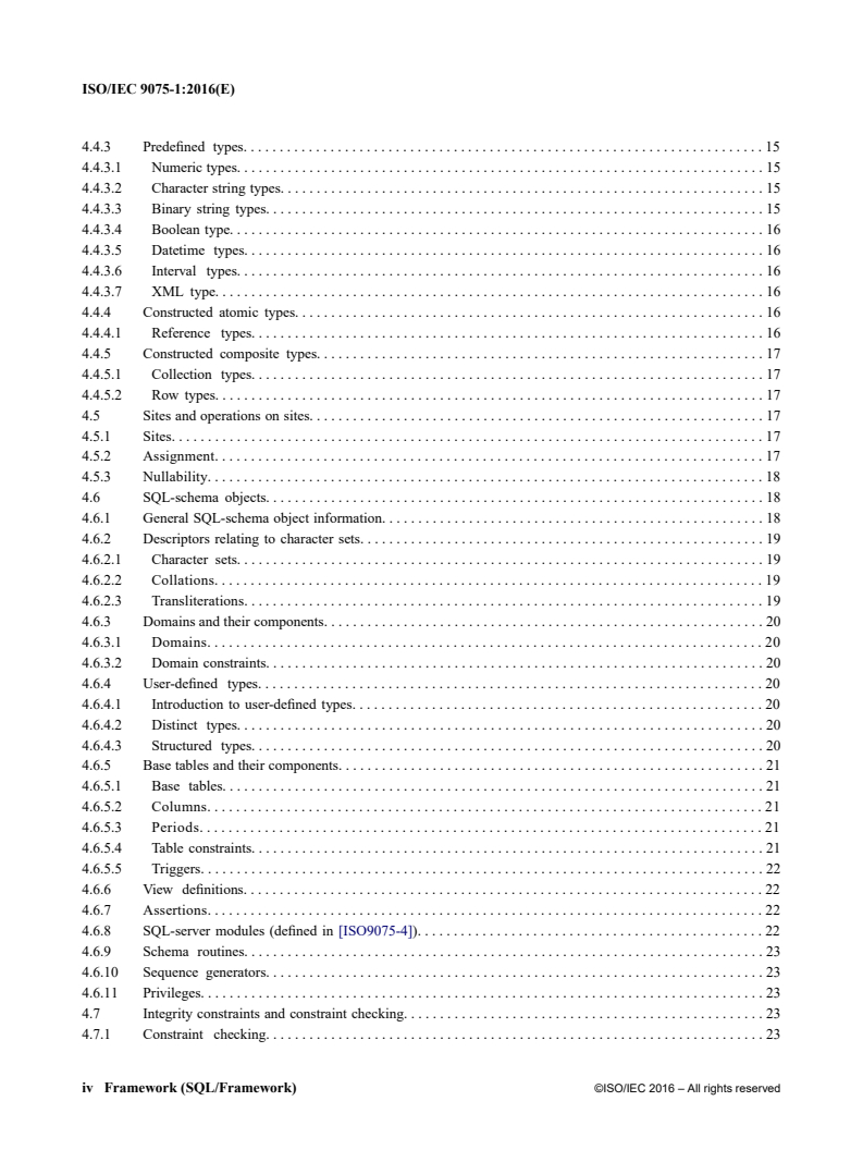 ISO/IEC 9075-1:2016 ISO_IEC_9075-1(E)_Framework - ISO/IEC 9075-1:2016 - Information technology — Database languages — SQL — Part 1: Framework (SQL/Framework)/14/2016 - Page 4 preview