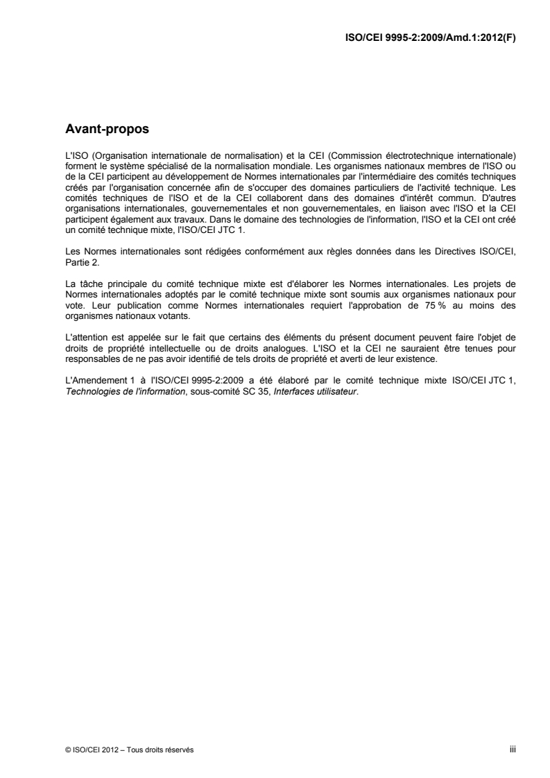 SIST ISO/IEC 9995-2:2010/A1:2020 ISO/IEC 9995-2:2009/Amd 1:2012 - Technologies de l'information — Disposition des claviers conçus pour la bureautique — Partie 2: Module alphanumérique — Amendement 1: Émulation du pavé numérique/23/2012 - Page 3 preview