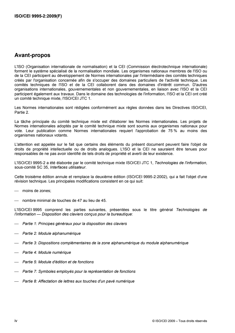 SIST ISO/IEC 9995-2:2010 ISO/IEC 9995-2:2009 - Technologies de l'information — Disposition des claviers conçus pour la bureautique — Partie 2: Module alphanumérique/8/2009 - Page 4 preview
