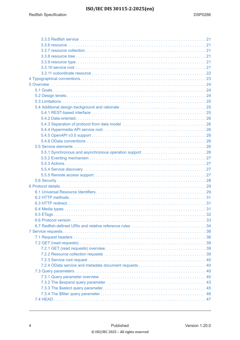 ISO/IEC DIS 30115-2.2 ISO/IEC CD 30115-2.2 - Information technology — Redfish scalable platforms management API specification — Part 2: Redfish data model specification/28/2025 - Page 4 preview
