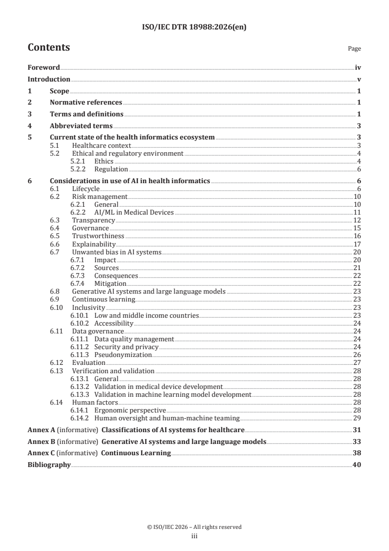ISO/IEC DTR 18988 ISO/IEC DTR 18988 - Artificial intelligence — Application of AI technologies in health informatics - Page 3 preview