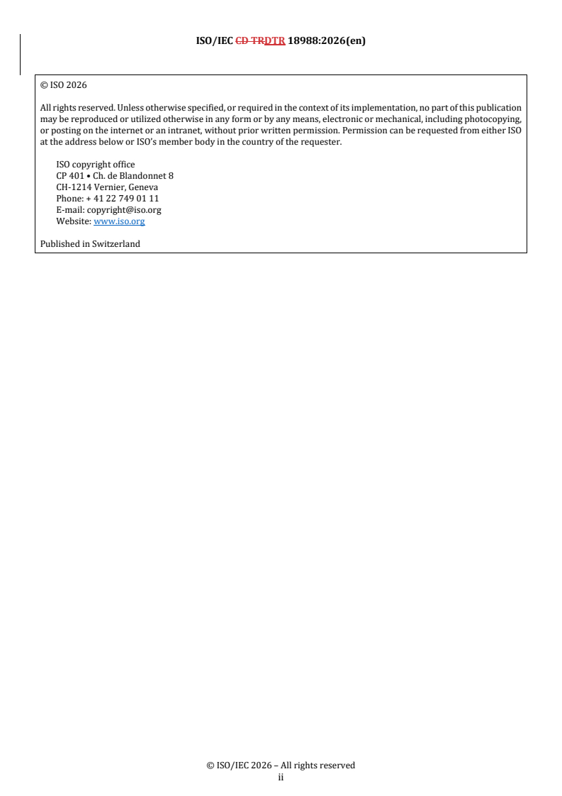 ISO/IEC DTR 18988 REDLINE ISO/IEC DTR 18988 - Artificial intelligence — Application of AI technologies in health informatics - Page 2 preview