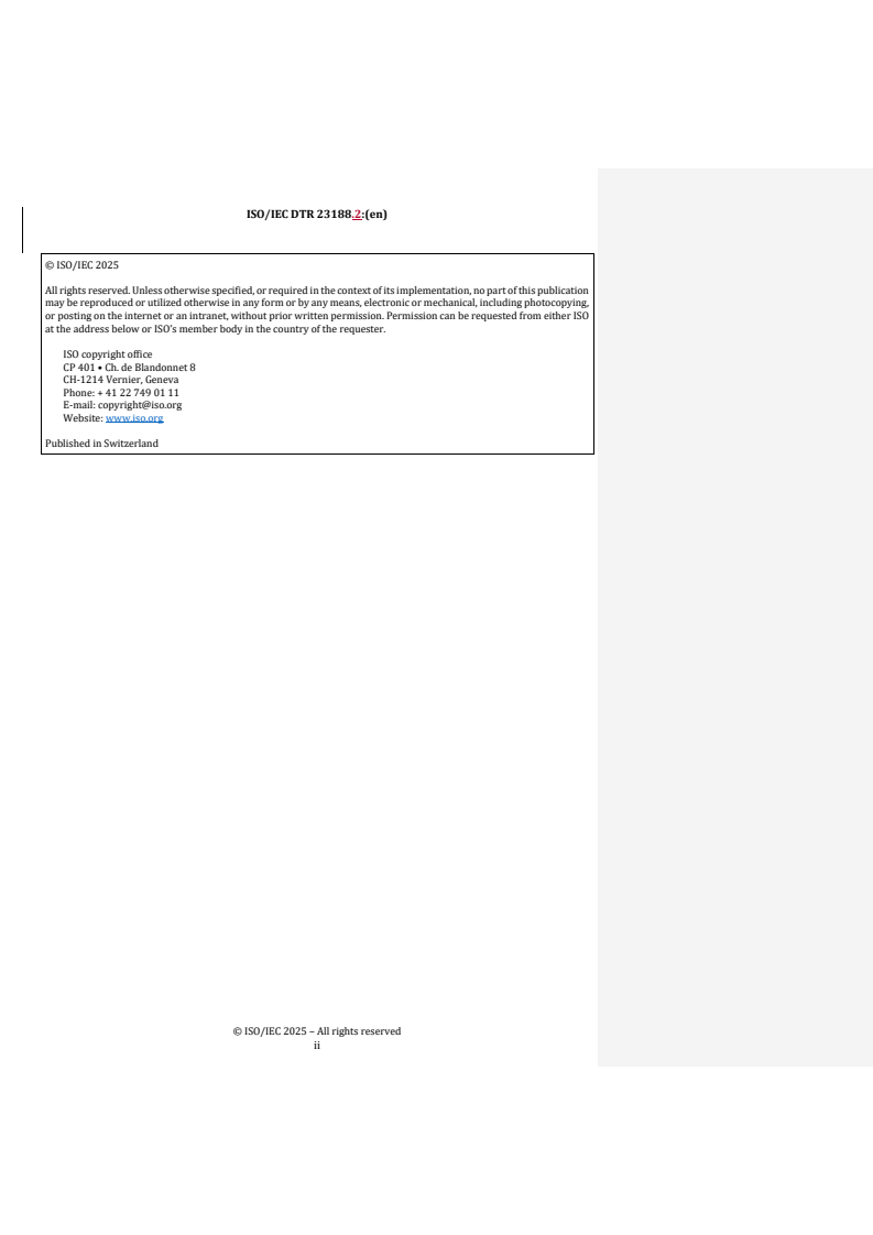 REDLINE ISO/IEC DTR 23188.2 - Information technology — Cloud computing — Edge computing landscape
Released:10. 11. 2025