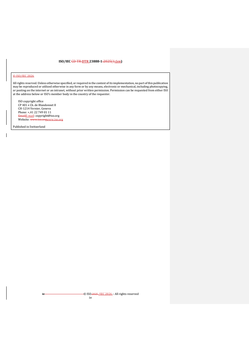 ISO/IEC TR 23888-1 REDLINE ISO/IEC DTR 23888-1 - Information technology — Artificial intelligence for multimedia — Part 1: Vision and scenarios/9/2026 - Page 4 preview