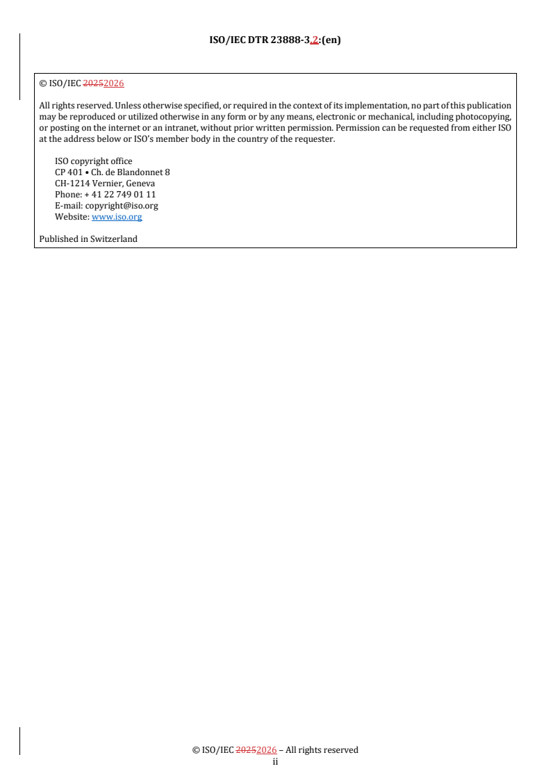 ISO/IEC DTR 23888-3.2 REDLINE ISO/IEC DTR 23888-3.2 - Information technology — Artificial intelligence for multimedia — Part 3: Optimization of encoders and receiving systems for machine analysis of coded video content - Page 2 preview