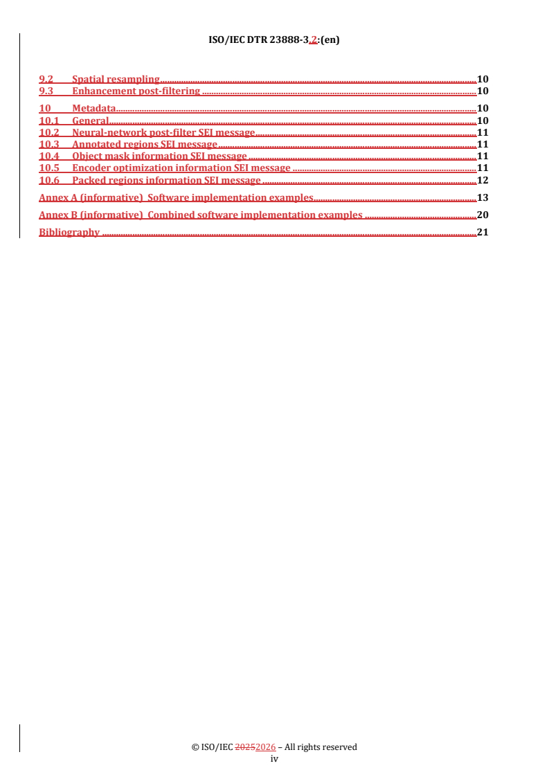 ISO/IEC DTR 23888-3.2 REDLINE ISO/IEC DTR 23888-3.2 - Information technology — Artificial intelligence for multimedia — Part 3: Optimization of encoders and receiving systems for machine analysis of coded video content - Page 4 preview