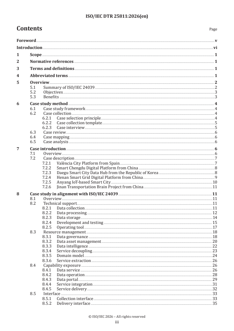ISO/IEC DTR 25811 ISO/IEC DTR 25811 - Information technology — Case study of ISO/IEC 24039 for smart city digital platforms - Page 3 preview