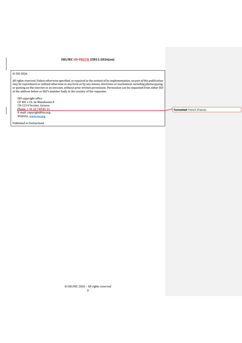 ISO/IEC DTR 25811 REDLINE ISO/IEC DTR 25811 - Information technology — Case study of ISO/IEC 24039 for smart city digital platforms - Page 2 preview