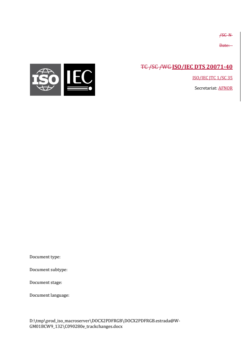 REDLINE ISO/IEC DTS 20071-40 - Information technology — User interface component accessibility — Part 40: Augmentative and alternative communication (AAC)
Released:11/24/2025