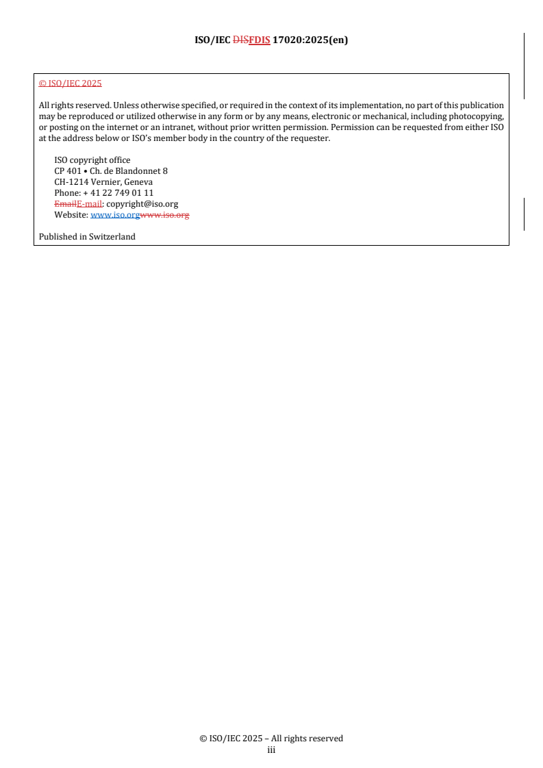 ISO/IEC FDIS 17020 REDLINE ISO/IEC FDIS 17020 - Conformity assessment — Requirements for bodies performing inspection
Released:7. 11. 2025 - Page 3 preview