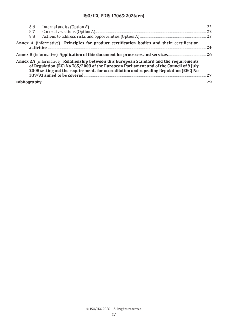 ISO/IEC FDIS 17065 ISO/IEC FDIS 17065 - Conformity assessment — Requirements for bodies certifying products, processes and services - Page 4 preview