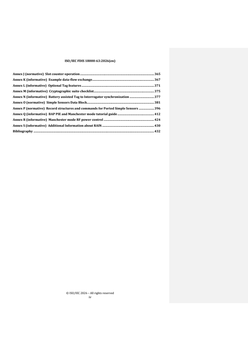 ISO/IEC 18000-63 REDLINE ISO/IEC FDIS 18000-63 - Information technology — Radio frequency identification for item management — Part 63: Parameters for air interface communications at 860 MHz to 930 MHz Type C - Page 4 preview