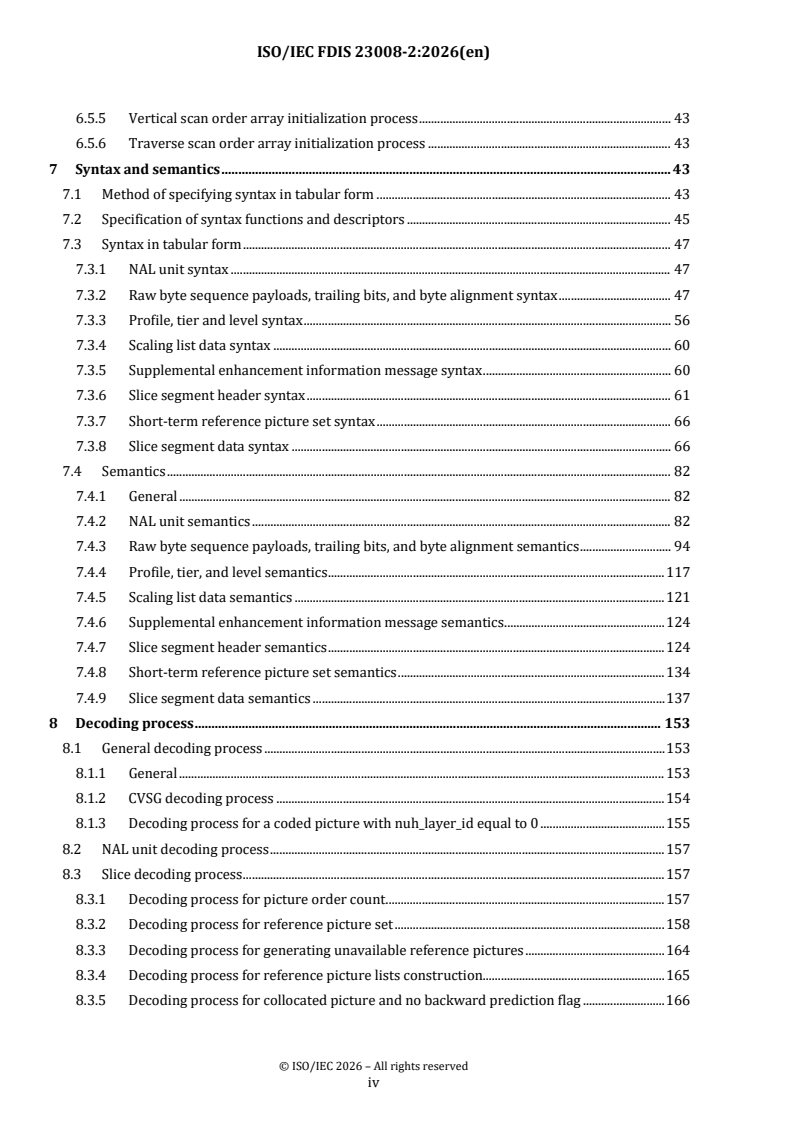 ISO/IEC 23008-2 ISO/IEC FDIS 23008-2 - Information technology — High efficiency coding and media delivery in heterogeneous environments — Part 2: High efficiency video coding - Page 4 preview