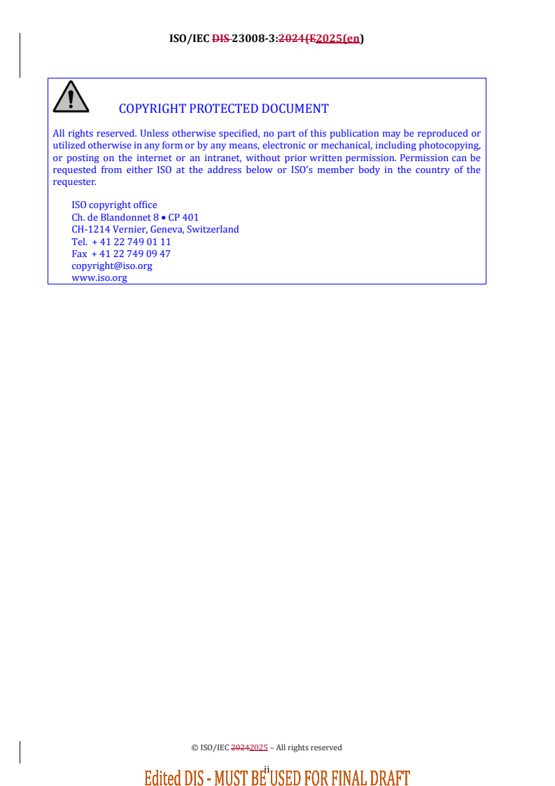 REDLINE ISO/IEC FDIS 23008-3 - Information technology — High efficiency coding and media delivery in heterogeneous environments — Part 3: 3D audio
Released:20. 10. 2025