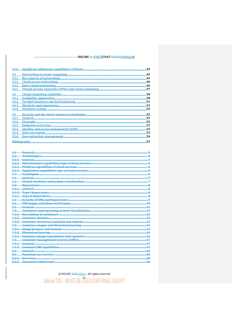 ISO/IEC FDIS 23167 REDLINE ISO/IEC FDIS 23167 - Information technology — Cloud computing — Common technologies and techniques - Page 4 preview